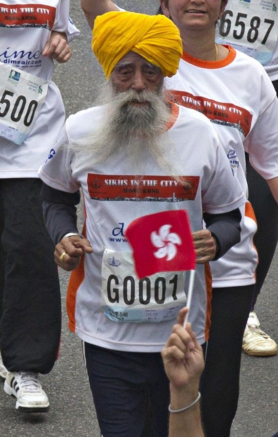 101-Year-Old-Marathoner-Fauja Singh Runs